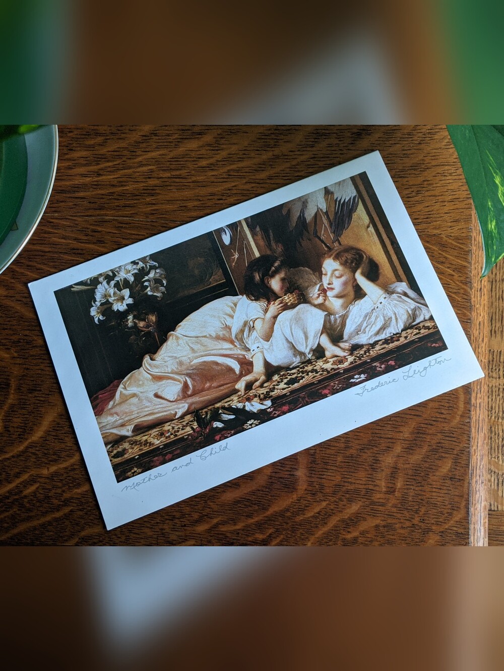 "Mother And Child" By Frederic Leighton Frameable Vintage Art Card 9"x6"